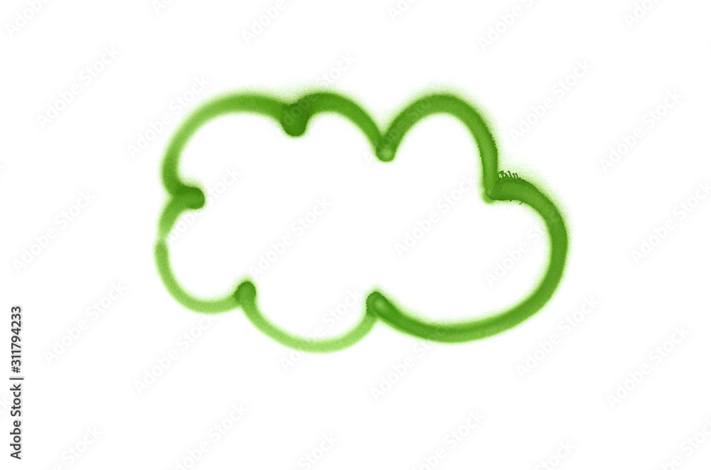 Graffiti cloud sign sprayed on white isolated background Graffiti cloud sign sprayed on white isolated background