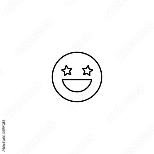 Set of outline emoticons, colorful emoji isolated on white background, vector illustration, smile icon set