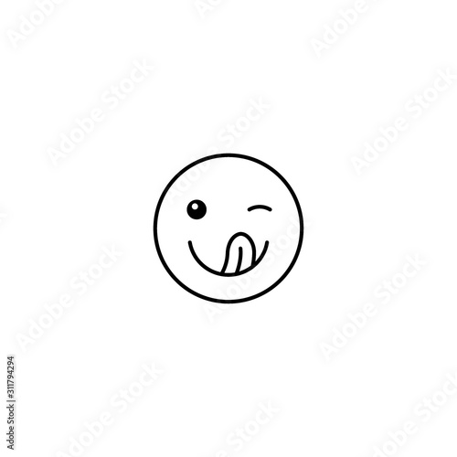 Set of outline emoticons, colorful emoji isolated on white background, vector illustration, smile icon set