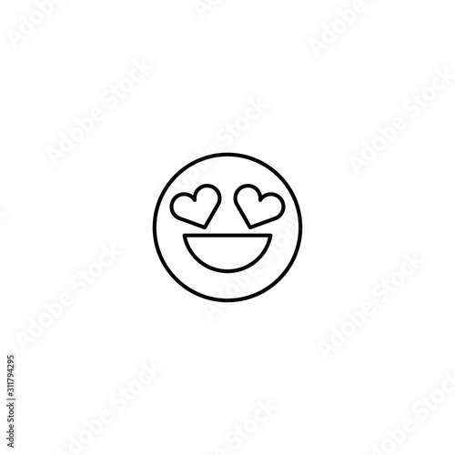 Set of outline emoticons, colorful emoji isolated on white background, vector illustration, smile icon set