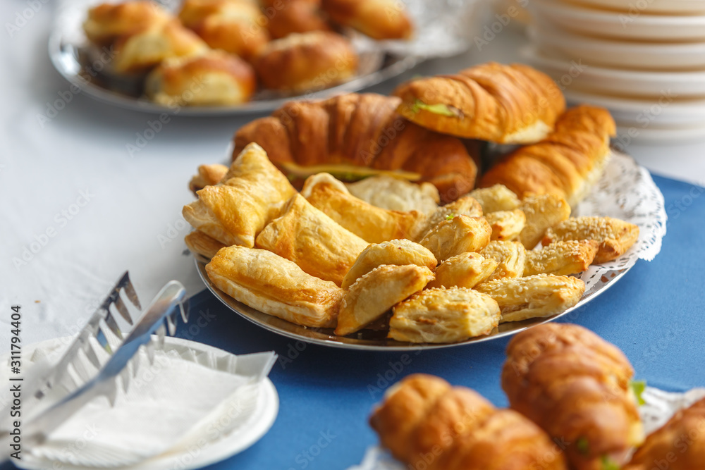 Fresh pastries on the table Fresh pastries on the table