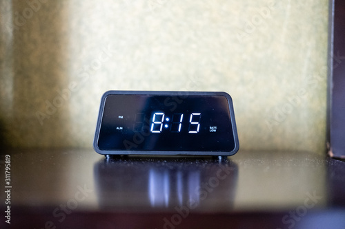 hotel alarm clock in the morning