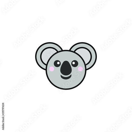 Cute Koala Face Vector Logo