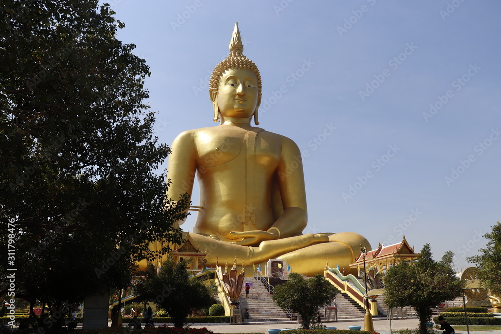 A beautiful view of Wat Muang temple in Ang Thong, Thailand. A beautiful view of Wat Muang temple in Ang Thong, Thailand.
