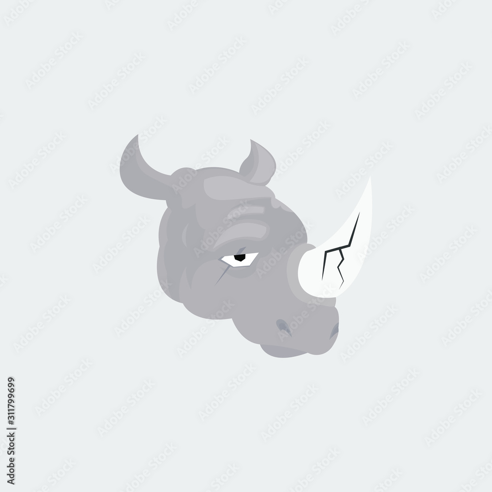 Rhino Logo Concept Vector. Rhino Logo Template