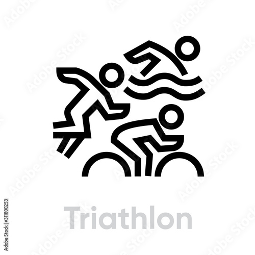 Triathlon sport icons