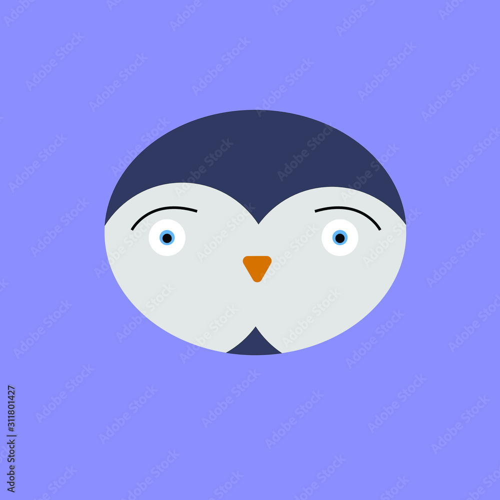 Obraz premium face penguin design element logo template