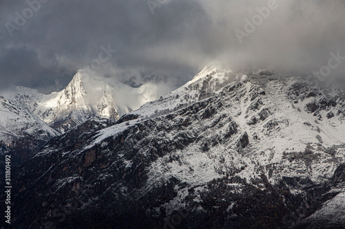 Snowy mountains in northern spain
