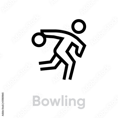 Bowling sport icons