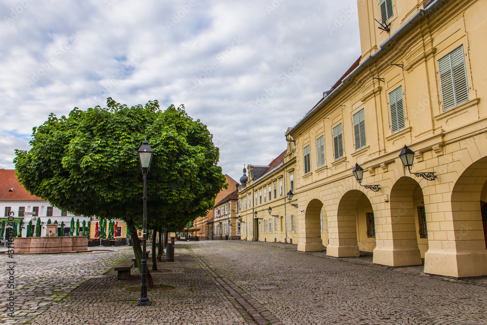 Osijek / Croatia: 10th May 2019: Holy trinity square in medieval fortification tvrdja in Osijek