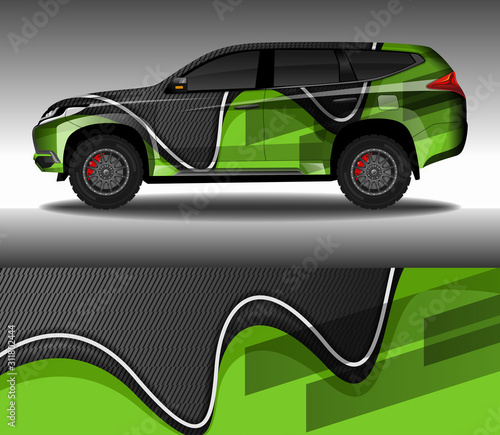 Car wrap decal design vector, custom livery race rally car vehicle sticker and tinting.