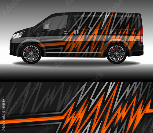 Car wrap decal design vector  custom livery race rally car vehicle sticker and tinting.