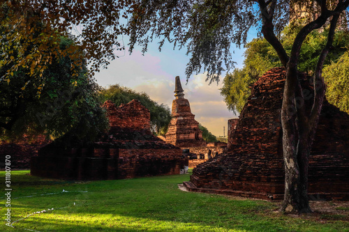 A beautiful view of Wat Ratchaburana temple in Ayutthaya  Thailand.