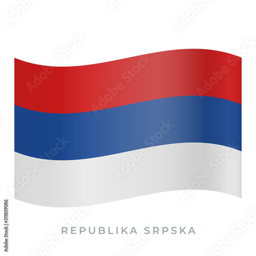 Republika Srpska waving flag vector icon. Vector illustration isolated on white.