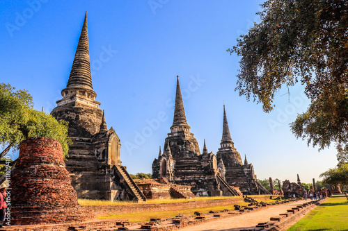 A beautiful view of Wat Phra Si Sanphet temple in Ayutthaya  Thailand.