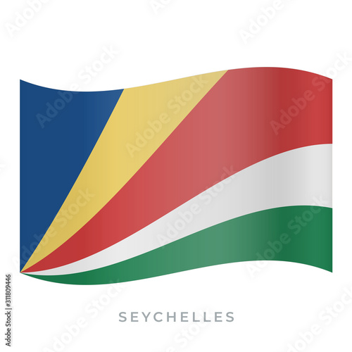 Free Download Seychelles waving flag vector icon. Vector illustration isolated on white. - GFXLoad