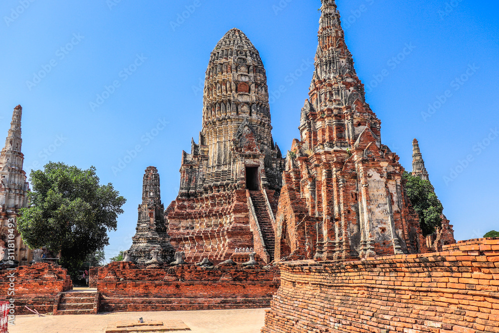 A beautiful view of Wat Chai Wattanaram temple in Ayutthaya, Thailand. A beautiful view of Wat Chai Wattanaram temple in Ayutthaya, Thailand.