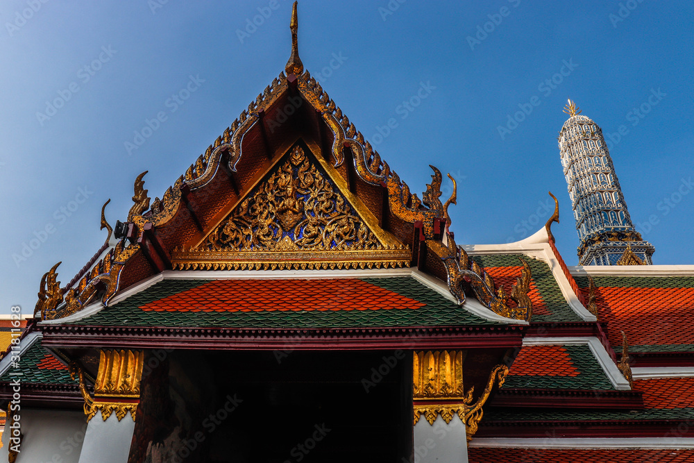 A beautiful view of Grand Palace in Bangkok, Thailand.