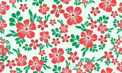 Christmas floral unique pattern decoration and red flower perfect blooms.