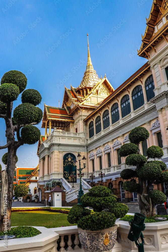 Naklejka premium A beautiful view of Grand Palace in Bangkok, Thailand.