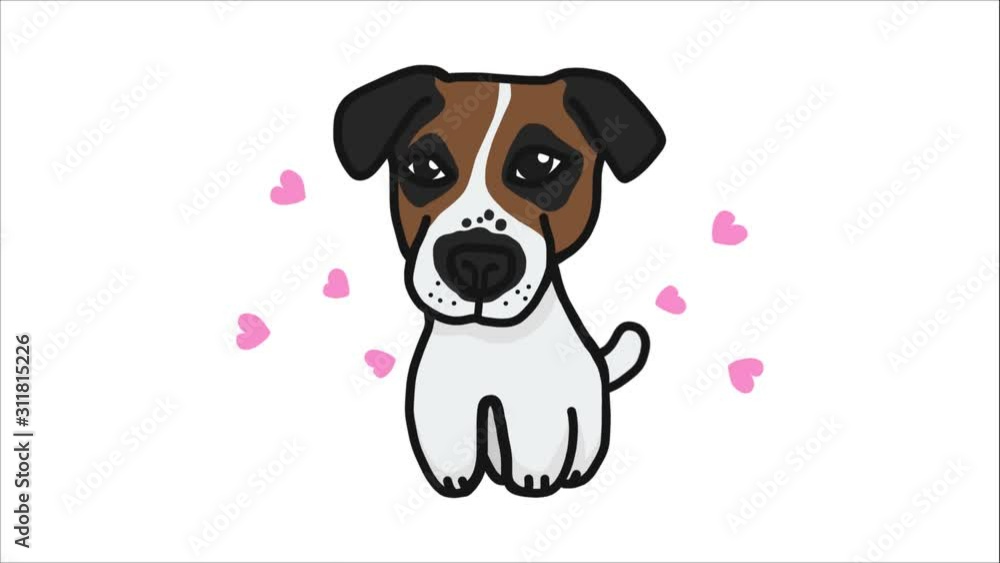 Jack Russell dog cartoon doodle style Jack Russell dog cartoon doodle style