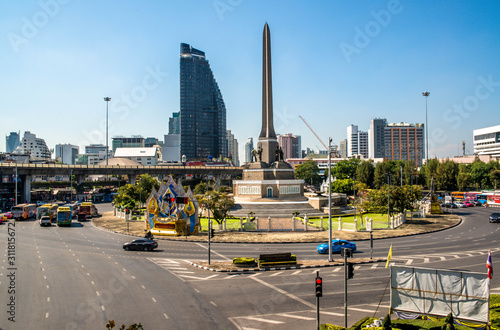 A beautiful view of Victory Monument in Bangkok, Thailand.