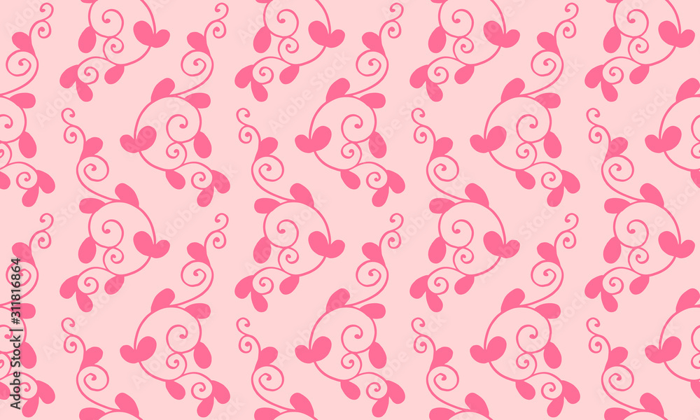 Valentine Flower pattern background, with pink flower elegant design.