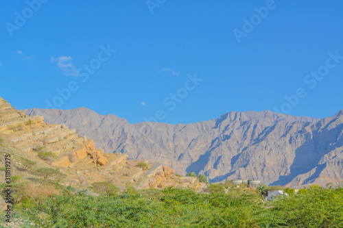 The Hajar Mountains south of Ras al Khaimah. Near the border of Oman in United Arab Emirates.