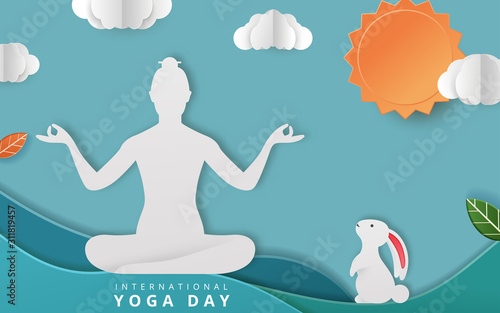 International Yoga Day vector illustration banner, brochure and poster design. June 21st celebrates world yoga day