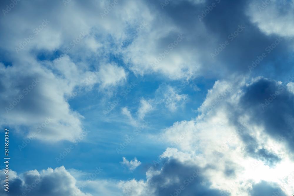 Fototapeta premium White cloud on blue sky on day time for background..