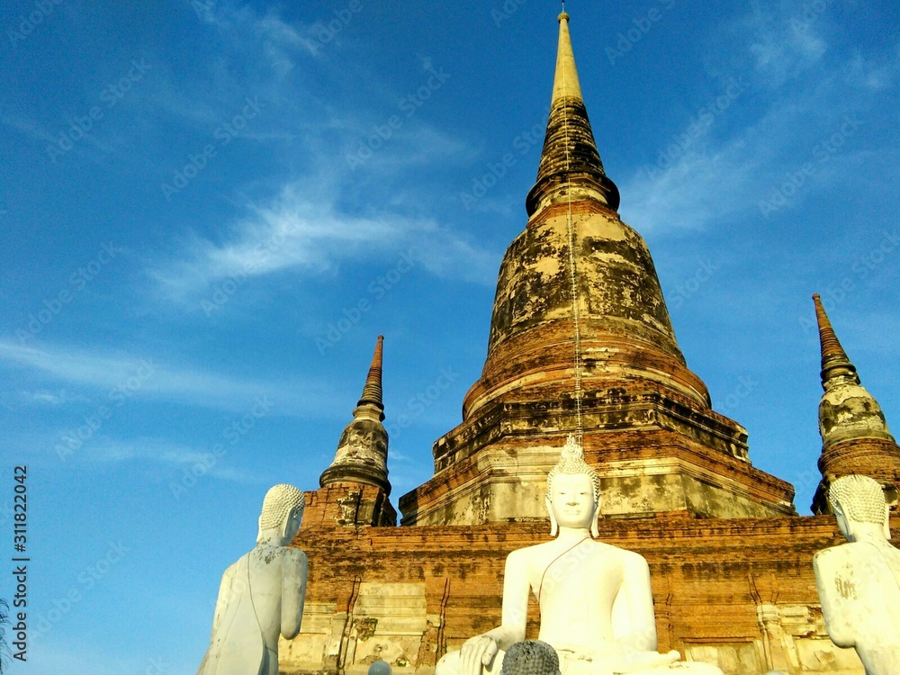 Wat Yai Chai Mongkol, Thai temple is a beautiful, Ayutthaya historical Park, Thailand 