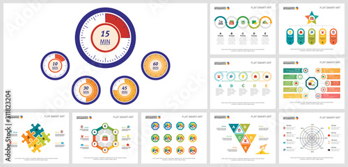 Set of creative business infographic charts for management