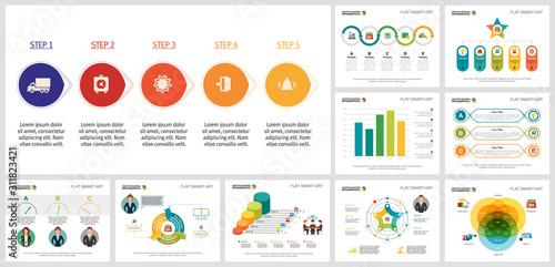 Set of creative business graphic designs for project management