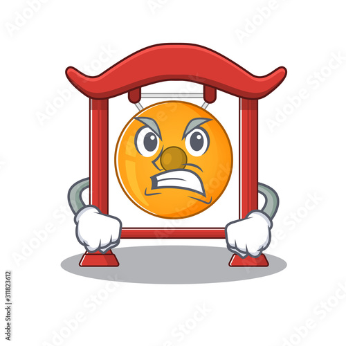 angry face chinese gong Scroll cartoon character design
