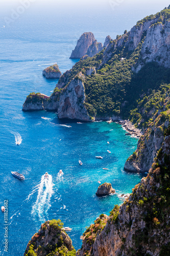 Beautiful aerial view of the Capri coast