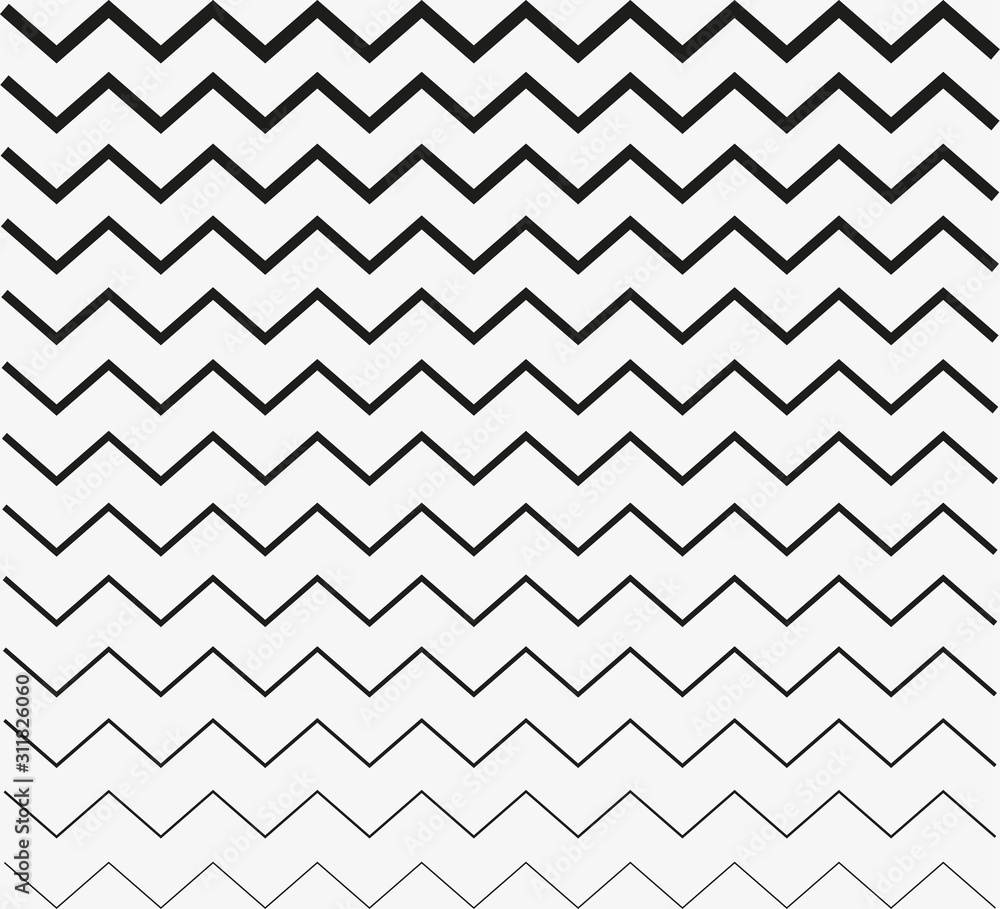 Zig zag horizontal lines. Vector illustration, flat design. Zig zag horizontal lines. Vector illustration, flat design.