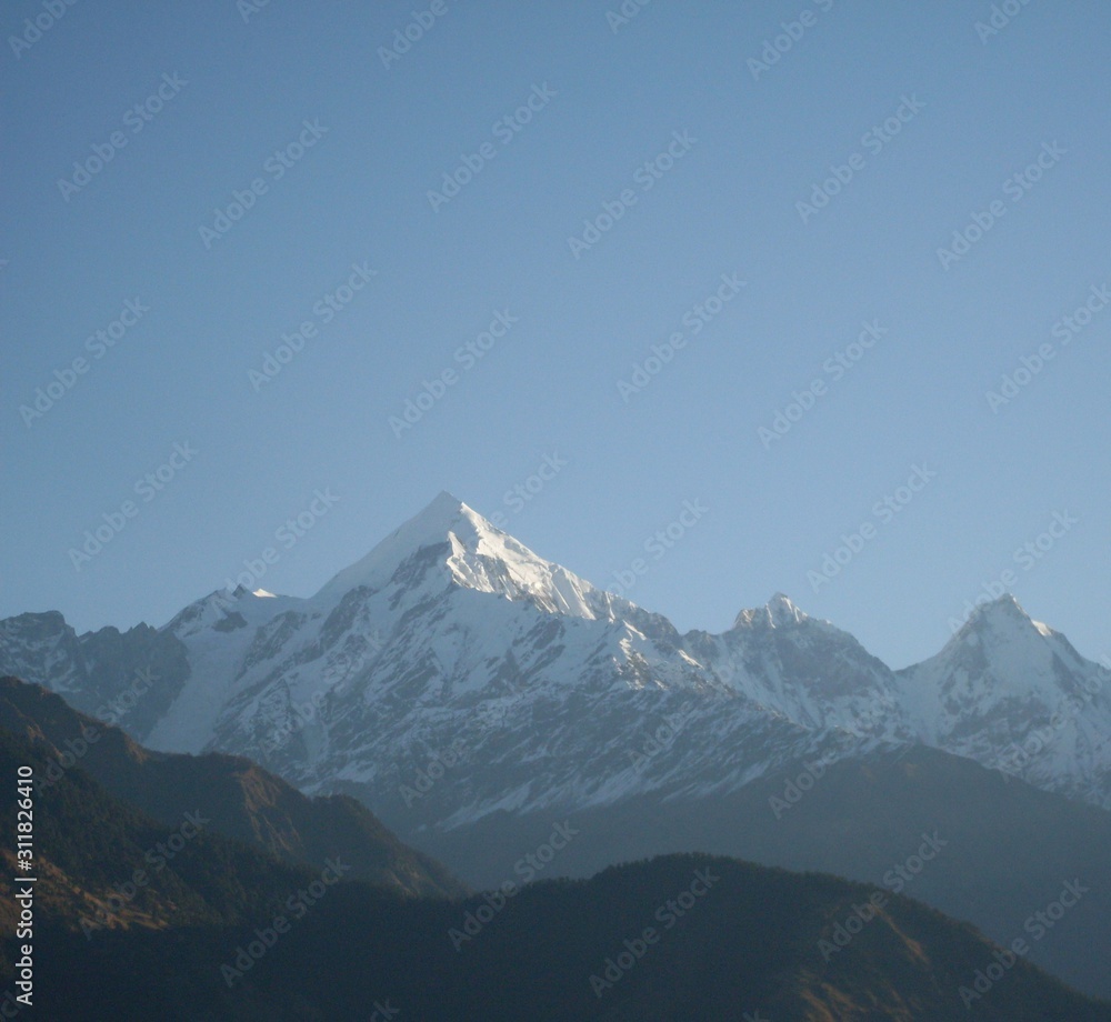 Fototapeta premium different landscapes of Garhwal and Kumayun India in different time frame of a day
