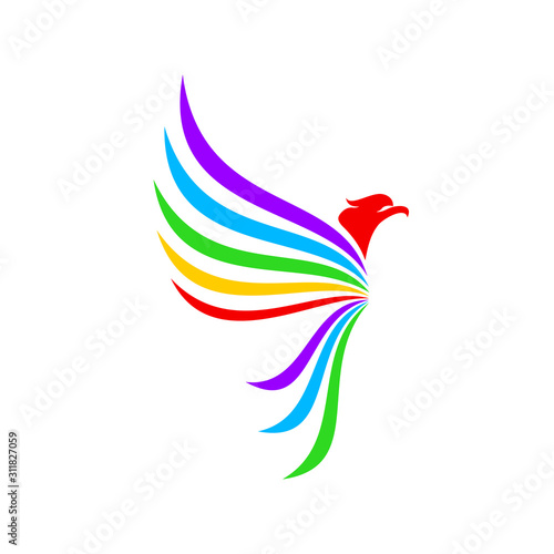 Colorful Eagle Logo Template Design Vector, Creative Eagle Logo concept © Top Studio