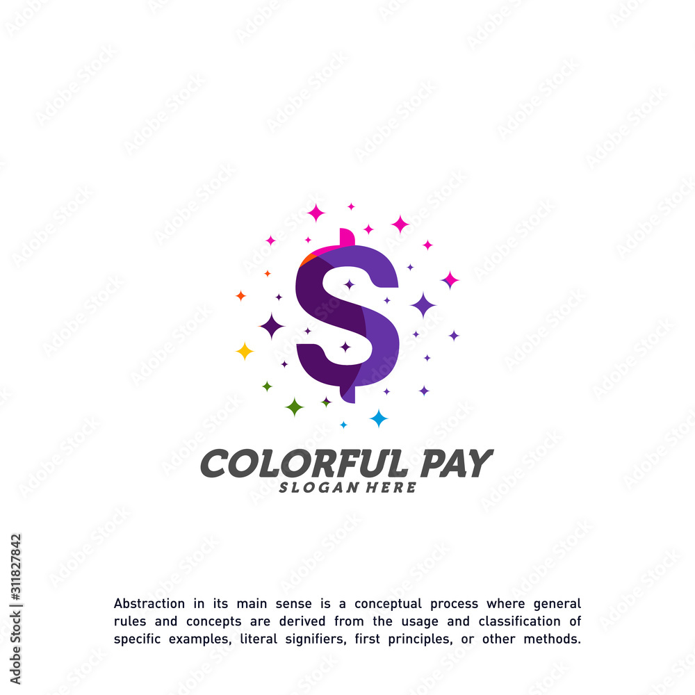 Fototapeta premium Colorful Money Logo Template Design Vector, Creative Money Logo concept