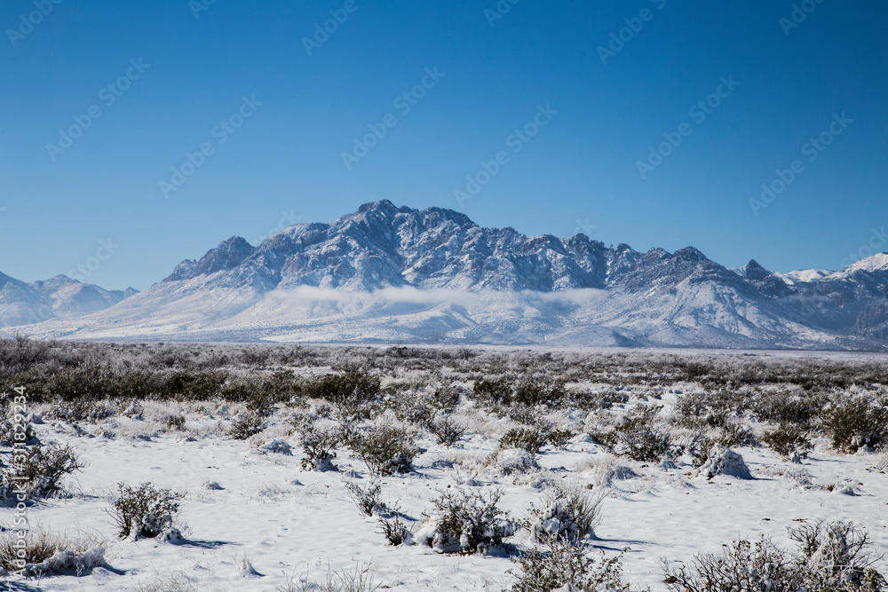 Snow covered peak in New Mexico