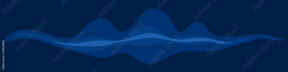 Dark abstract seamless banner with blue waves. Vector illustration. Dark abstract seamless banner with blue waves. Vector illustration.