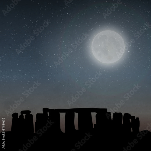 The Stonehenge In The Night