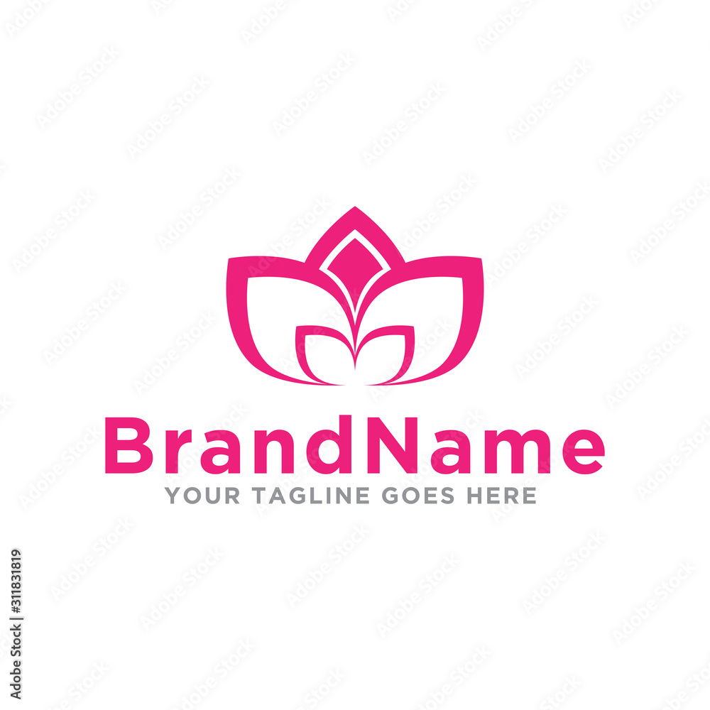 Lotus logo icon vector. Flower logo icon illustration. Flat trendy design style.