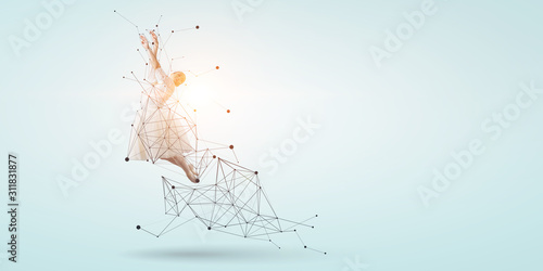 Ballerina and digital grid ...