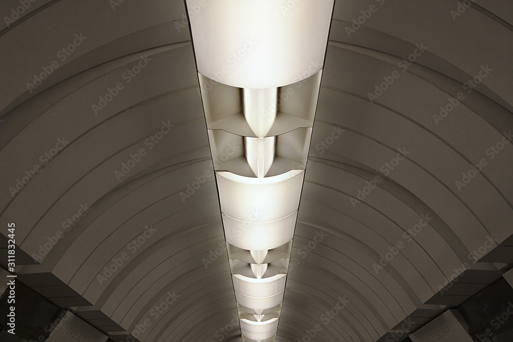 Obraz premium Lighting at the new metro station