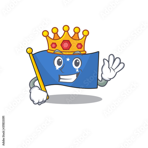 Flag micronesia Scroll A stylized of King on cartoon character design