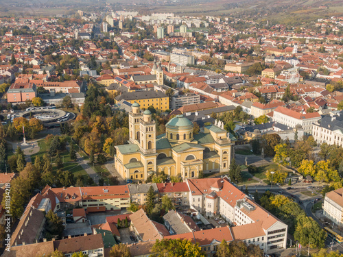 aerial photo of Basilica in Eger