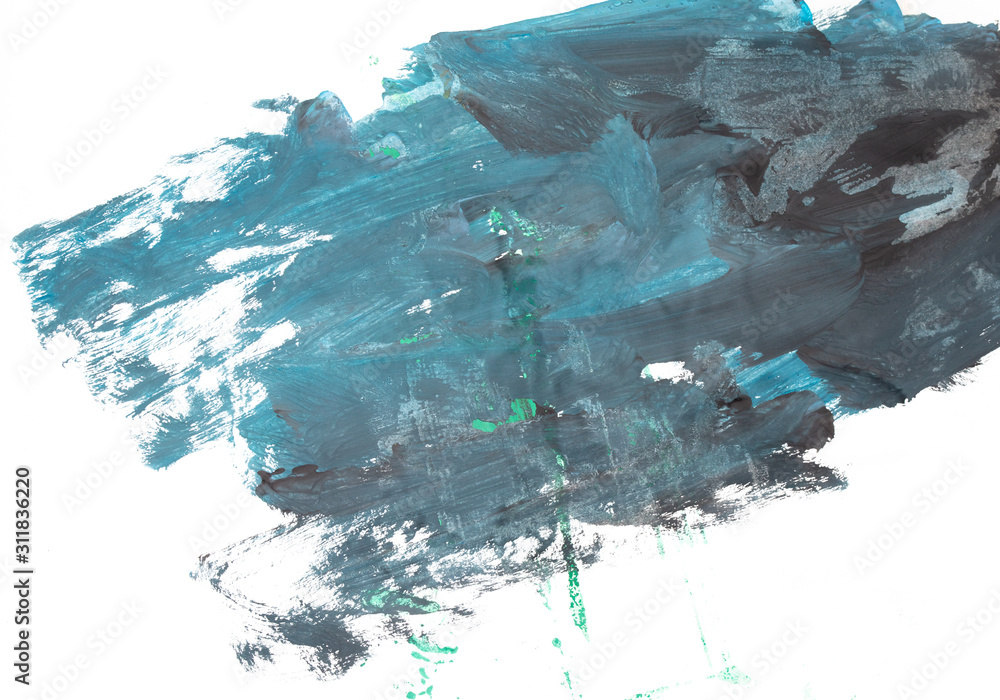 Obraz premium Blue paint on white paper