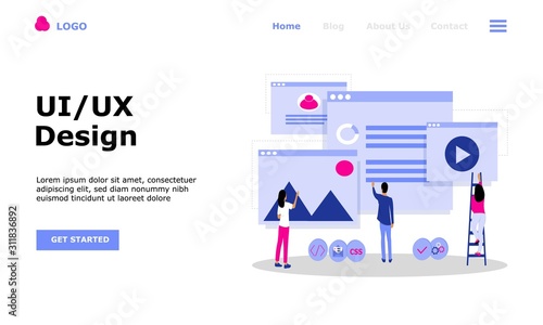 UI UX Design Vector Illustration Concept, Suitable for web landing page, ui,  mobile app, editorial design, flyer, banner, and other related occasion