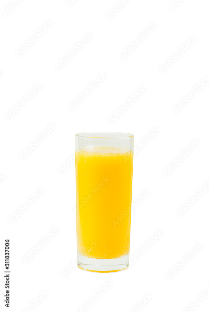 A glass of orange juice isolated on a white background. A glass of orange juice isolated on a white background.